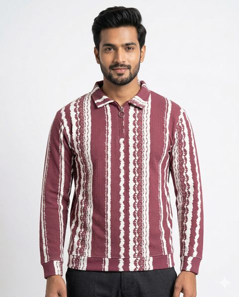 POLO COLLAR T SHIRTS F/S STRPS JTEX MLXL