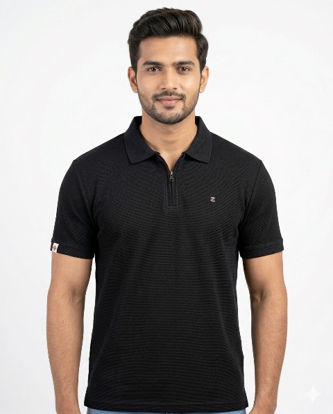 LAREB POLO T SHIRT H/S ZIP JAKARD  MLXL