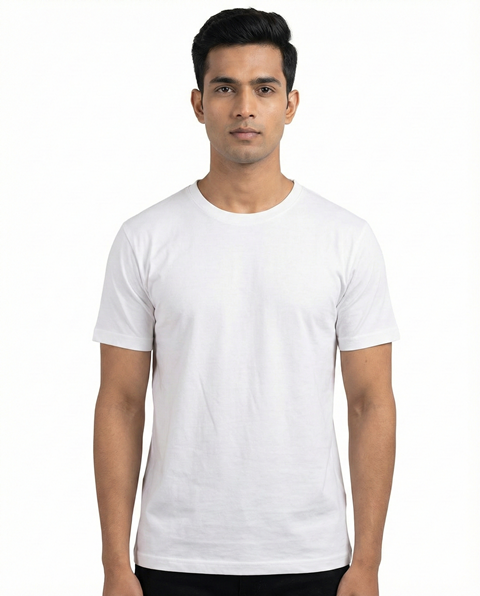 T SHIRT R/H/S  HALF WHITE FINE COTTON MLXL2XL