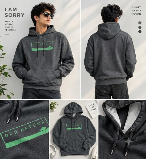 MENS HOODIES FRENCH TERRY B PRNT BD XXL