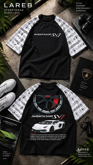 T SHIRT 3/4 STRIP AOP PRNT JT MLXL