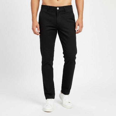 LAREB DAIGNAL TROUSER FIXED BELT& IN BK PKT M/L