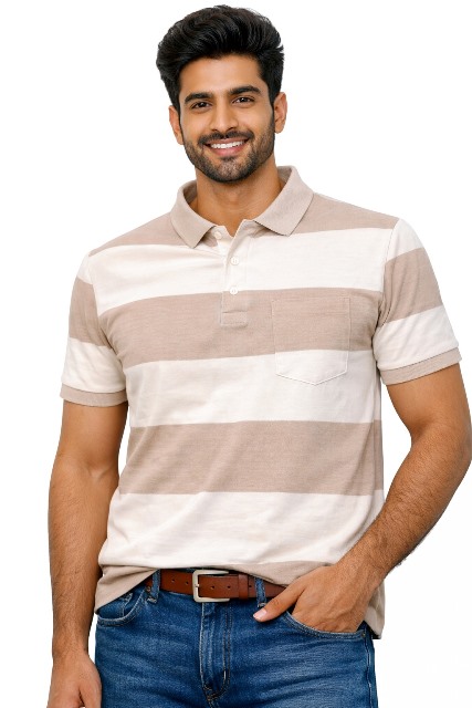 POLO COLLAR STRP WITH RIB XXL