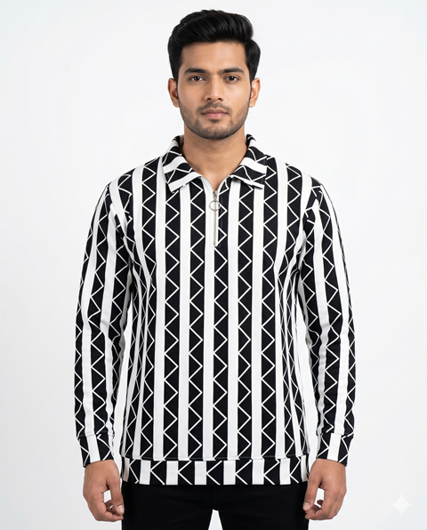 MENS LAREB POLO F/S VARTICAL&RIB MLXL