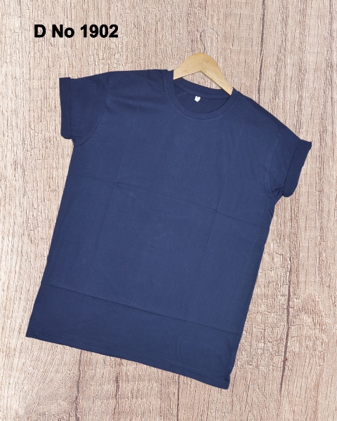 PLAIN T SHIRTS R/N  N BLUE