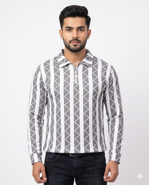 MENS LAREB POLO F/S VARTICAL&RIB MLXL