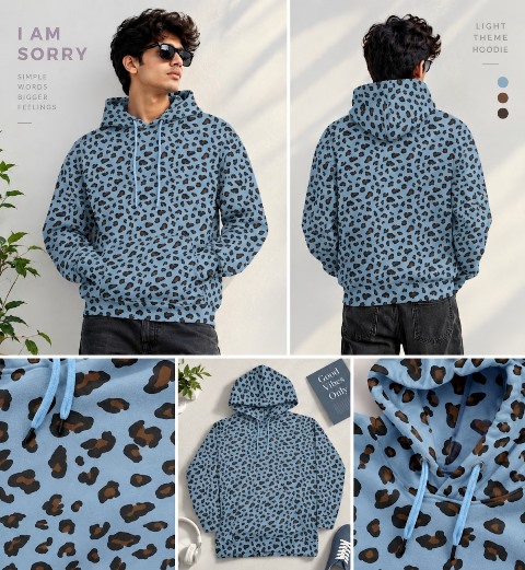 MENS HOODIES FRENCH TERRY B PRNT BD XXL