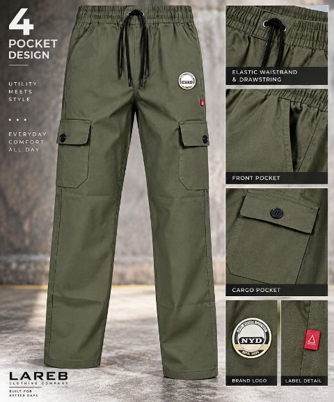 LAREB MENS COTTON TWILL 4PKT LXLXXL