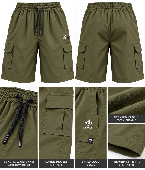 LAREB COTTON TWILL SHORT 4PKT  3X/4XL