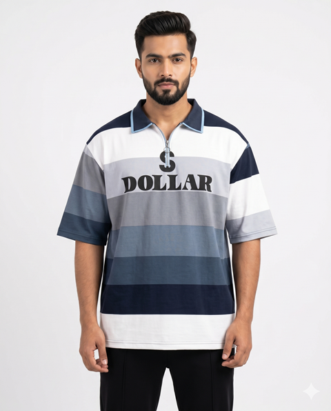 MENS LAREB POLO H/S ZIP JAKARD M/L/XL