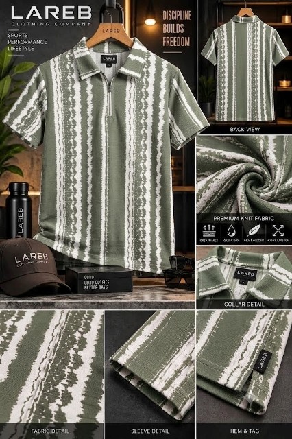 LAREB MENS POLO H/S VARTICAL MLXL