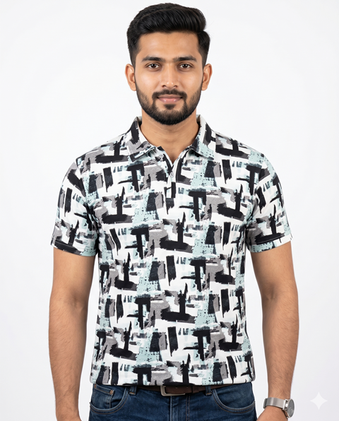 LAREB POLO T-SHIRT   AOP SK ZIP MLXL