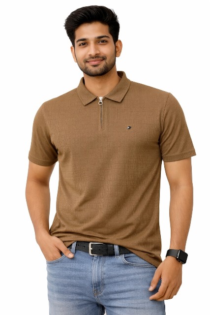 LAREB POLO T SHIRT H/S ZIP JAKARD   MLXL