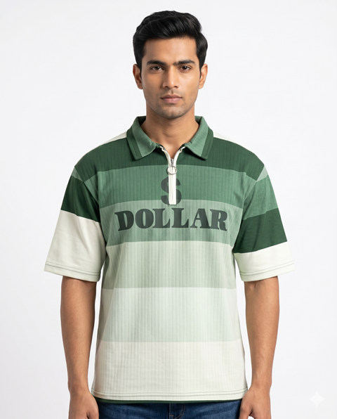 MENS LAREB POLO H/S ZIP JAKARD M/L/XL