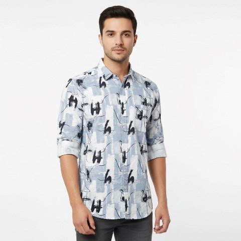 CTTN SHIRT SATIN PRINTED ZM MLXL