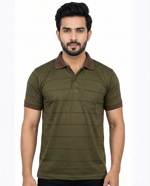 POLO COLLAR H/S  DORA STRIPS L