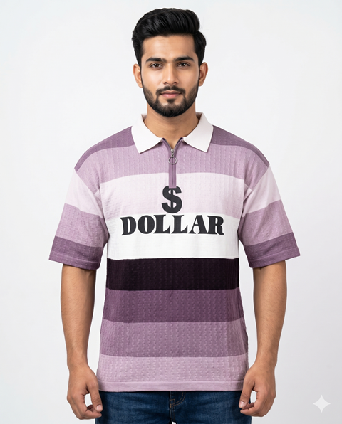 MENS LAREB POLO H/S ZIP JAKARD M/L/XL