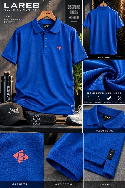 LAREB POLO SPAN MATTY  RIB M TO 5XL XL XXL