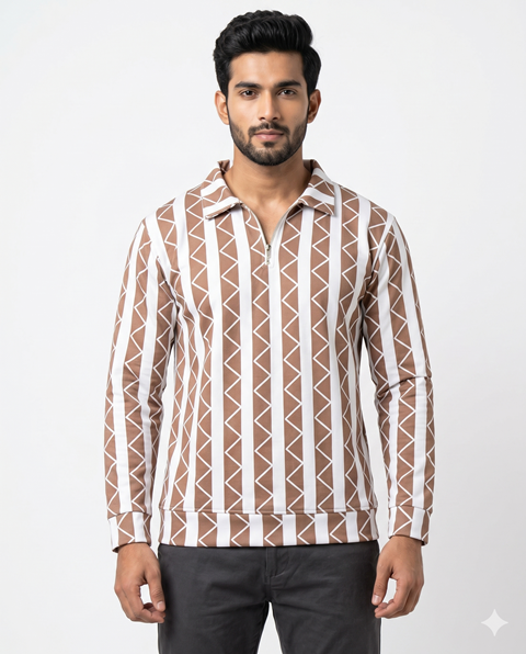 MENS LAREB POLO F/S VARTICAL&RIB MLXL