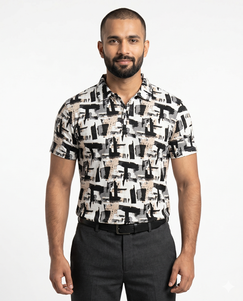 LAREB POLO T-SHIRT   AOP SK ZIP MLXL