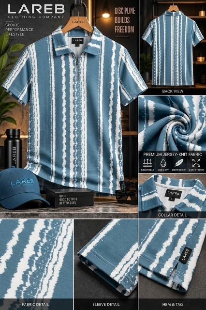 LAREB MENS POLO H/S VARTICAL MLXL