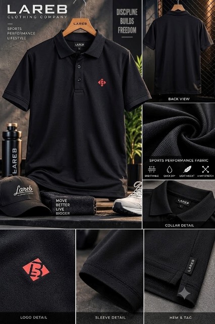 LAREB POLO SPAN MATTY RIB M TO 5XL M L