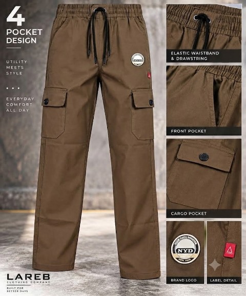 LAREB MENS COTTON TWILL 4PKT LXLXXL