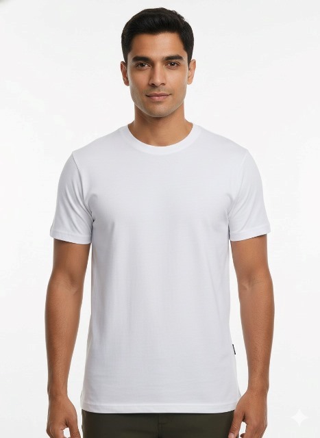 T SHIRT R/H/S  WHITE FINE COTTON MLXL2XL