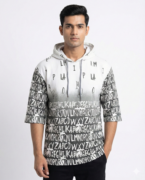 HOODIES 3/4 HAND MIXED PRNT JTE MLXL