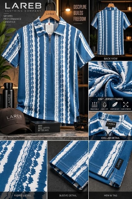 LAREB MENS POLO H/S VARTICAL  MLXL