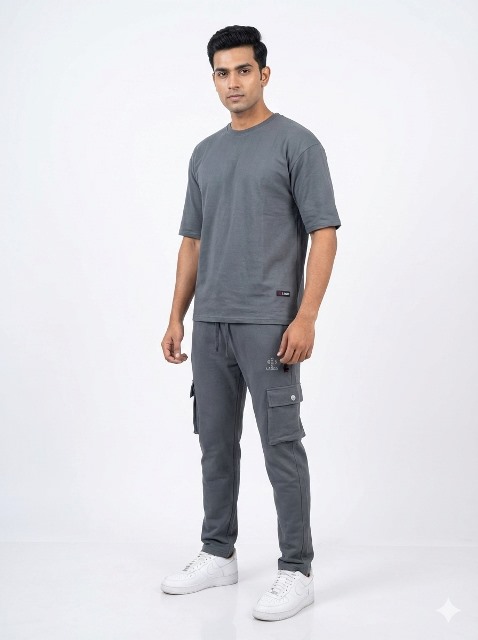 TRACK SUIT BAGGY PANT & DOWN SHOULDER 6PKT M