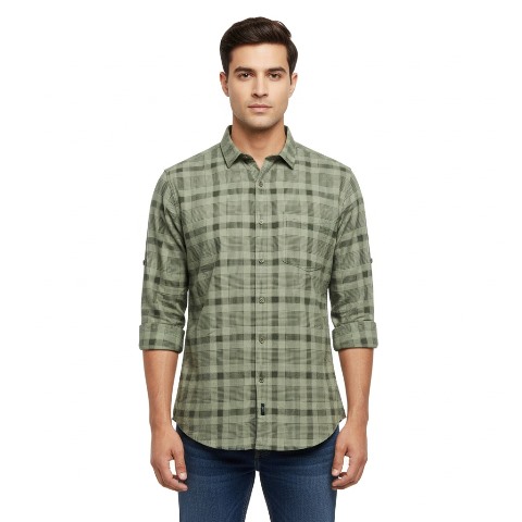 CTTN SHIRT SATIN CHECKS  ZM MLXL
