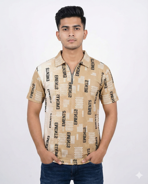 T SHIRTS J TEX AOP POLO COLLAR MLXL