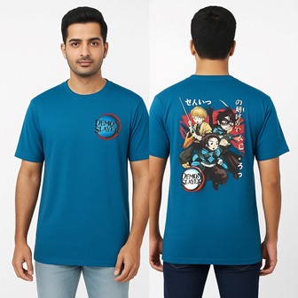 T SHIRT R/H/S FINE COTTON CUFF BK PRNT NAG S M L XL