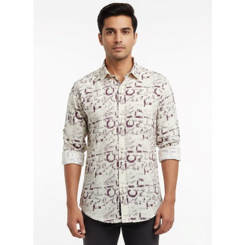 CTTN SHIRT SATIN PRINTED ZM MLXL