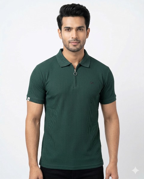 LAREB POLO T SHIRT H/S ZIP JAKARD  MLXL