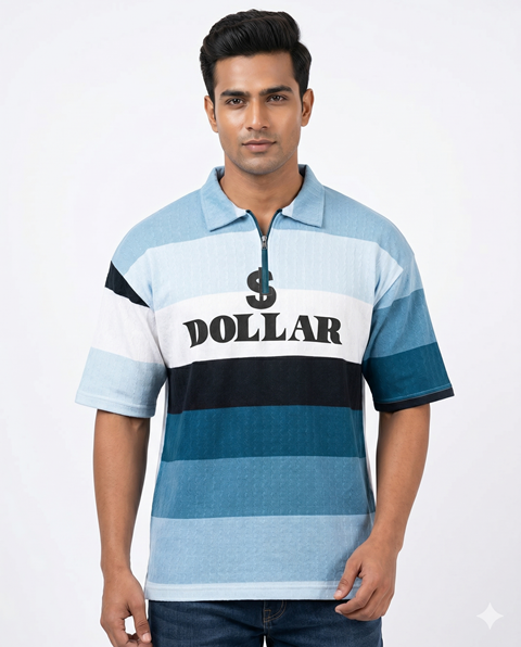 MENS LAREB POLO H/S ZIP JAKARD M/L/XL