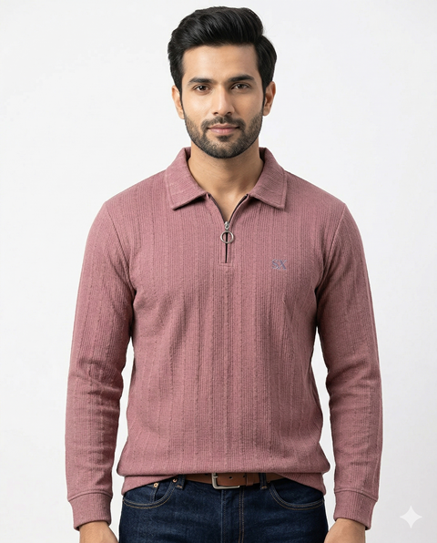 LAREB POLO T SHIRT H/S ZIP POP JAKARD   MLXL