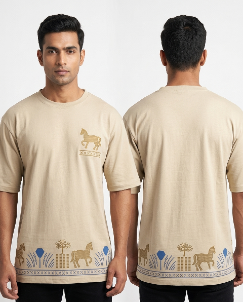 T SHIRT DOWN SHOLDER PRNTD 3/4 JTE MLXL