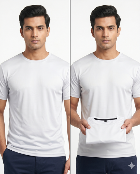 PLAIN T SHIRTS R/N GREY