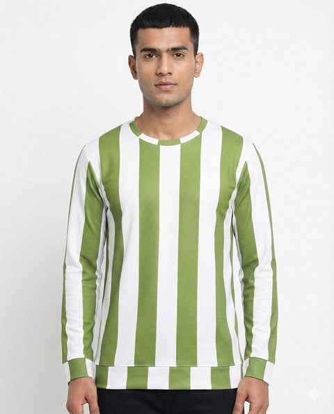 T SHIRT R/F/S VARTICAL LINE CUFF JTE MLXL
